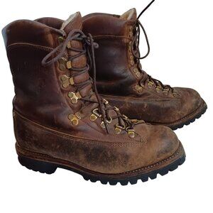 Vintage Chippewa Mountaineer Leather Hiking Boots 8E Mens USA 1980's